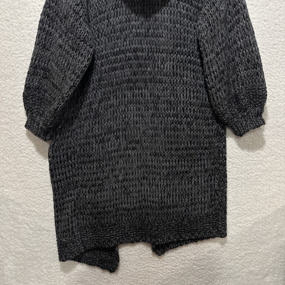 Free People Crofter Cardi Carbon Dust Open Front Hooded Longline Cardigan Sz XS - Picture 10 of 14